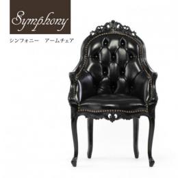 Symphony シンフォニー　アームチェア　椅子　猫脚　ブラック　本革　6093-N-8L17B