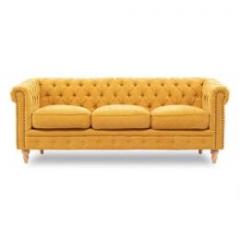 VCシリーズ 3人掛けソファ マスタードイエロー 布地 ナチュラルレッグ VC3F261N