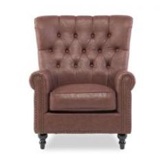 ヴィンセント 1人掛けソファ ハイバックソファ コーヒーブラウン 合皮 VH1P94K