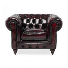 クラブマン 1人掛けソファ 1人用 アンティークレッド 本革 VX1L914