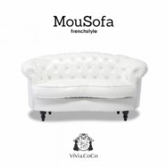 Mousofa モーソファ 2人掛けソファ ホワイト 合皮 NM2P65K
