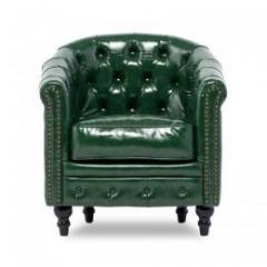 ヴィンセント 1人掛けソファ 一人用 グリーン 合皮 VL1P91K