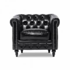 VCシリーズ 1人掛けソファ アンティーク ソファ シャインブラック 合皮 VC1P51K