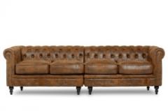 VCシリーズ　4人掛けソファ　ブラウン　バックスキン風　布地　VC4P30K