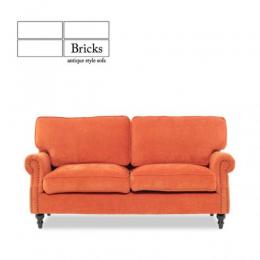 ブリックス 2.5人掛けソファ コンパクトソファ オレンジ 布地 VE2F262K
