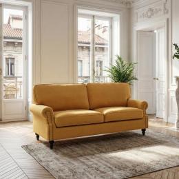 ブリックス 2.5人掛けソファ コンパクトソファ マスタードイエロー 布地 VE2F261K