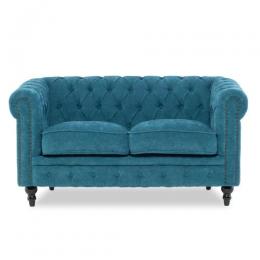 VCシリーズ 2人掛けソファ ブルー 布地 黒脚 VC2F264K