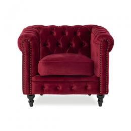 ヴィンセント VCシリーズ 1人掛けソファ レッド 布地 VC1F280K