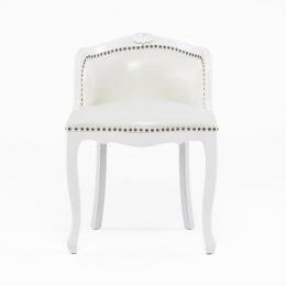 ロココ調 ドレッシングチェア バニティスツール ホワイト 合皮 E6090-N-18P65