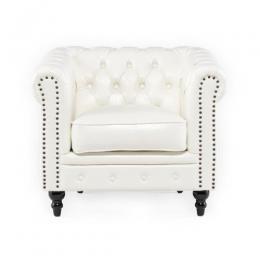 ヴィンセント VCシリーズ 1人掛けソファ ホワイト 合皮 VC1P65K