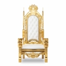 キングチェア　王の椅子　ゴールドxホワイト　本革　1001-10L16B