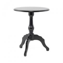 ロココ調 サイドテーブル ラウンドテーブル ブラック 組立家具 E4032-8