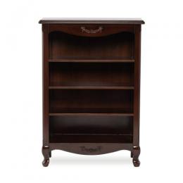 ロココ調 オープンブックケース キャビネット ブラウン 木製 リボン E5083-S-5