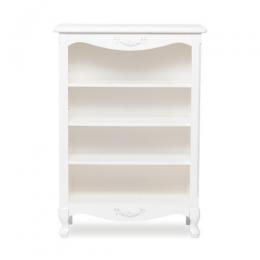 ロココ調 オープンブックケース キャビネット ホワイト 木製 E5083-S-18