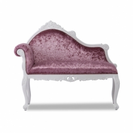 シューズロング　カウチソファ　ベンチ　椅子　ホワイトxピンク　チンチラ　6102-18F239