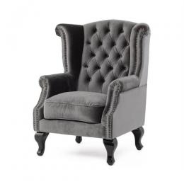 ヴィンセント ウィングバック 1人掛けソファ レッドベルベット 布地 VSA925B1-F279K