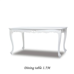 アンティーク調 ダイニングテーブル 1.5M ホワイト 木製 VTA4235-1.5-18